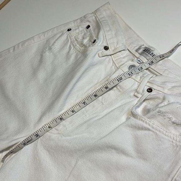 Agolde 90's Mid Rise Loose White Distressed Size 25 - Picture 14 of 15